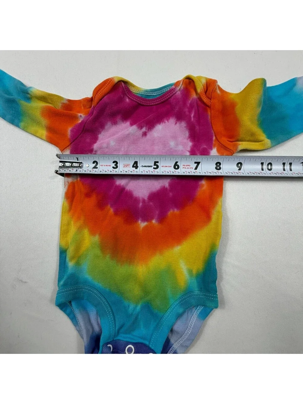 Carter's 6 Months Tie-Dye Long Sleeve Baby Bodysuit with Heart Design
